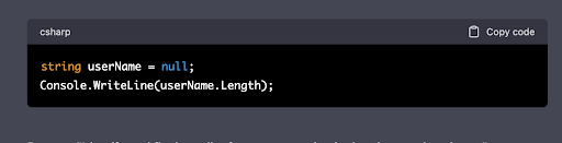null feference exception